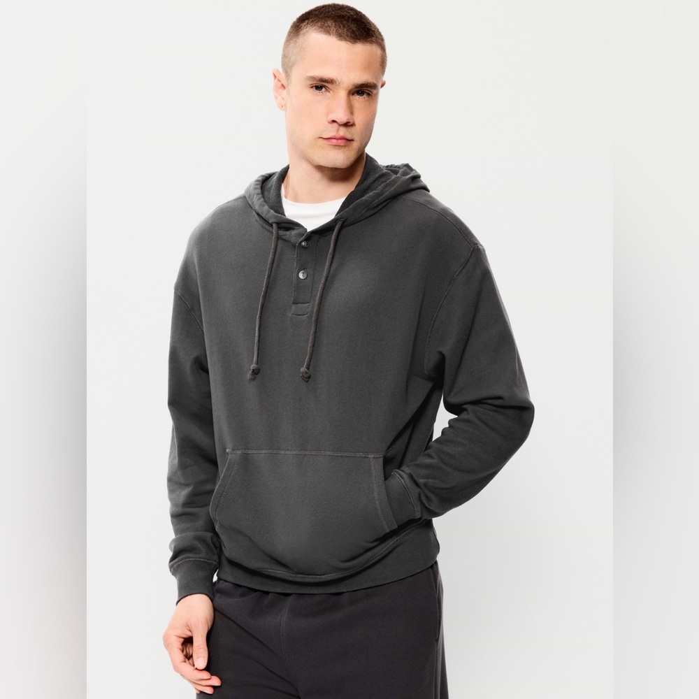 🆕 Old Navy Men’s French Terry Hooded Pullover Hoodie L